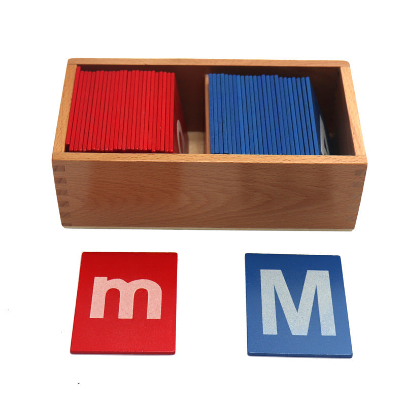 Montessori Sandpaper Letter Board with Red Blue Cases