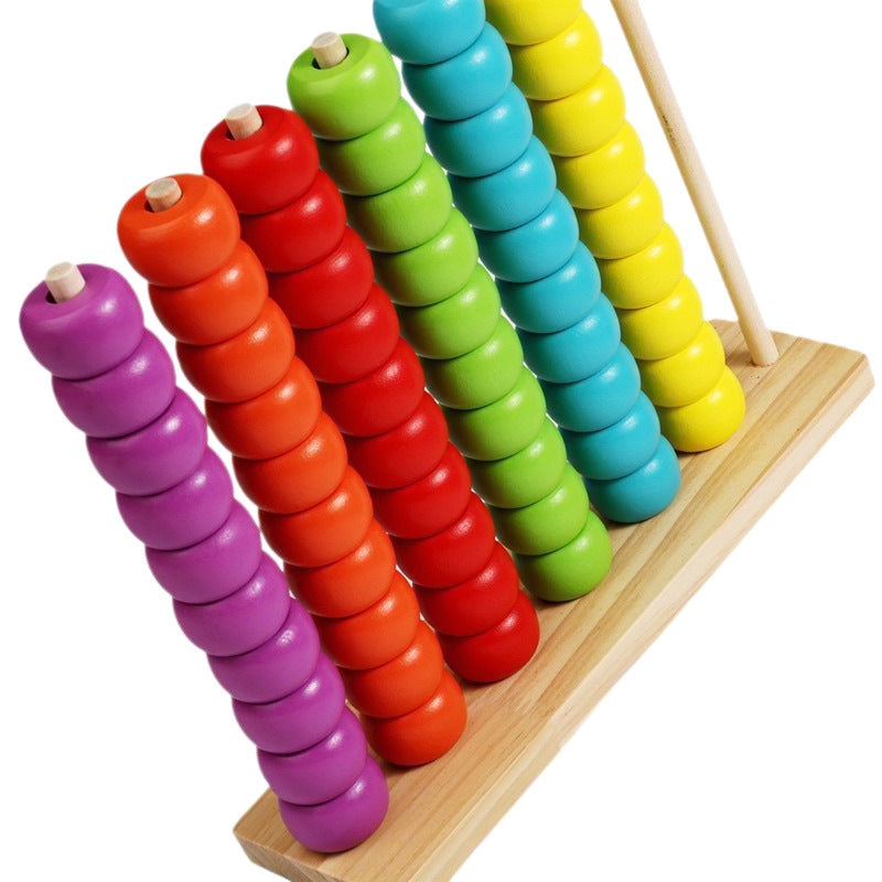 Montessori Inspired Wooden Bead Counting, Sorting & Patterning Toy