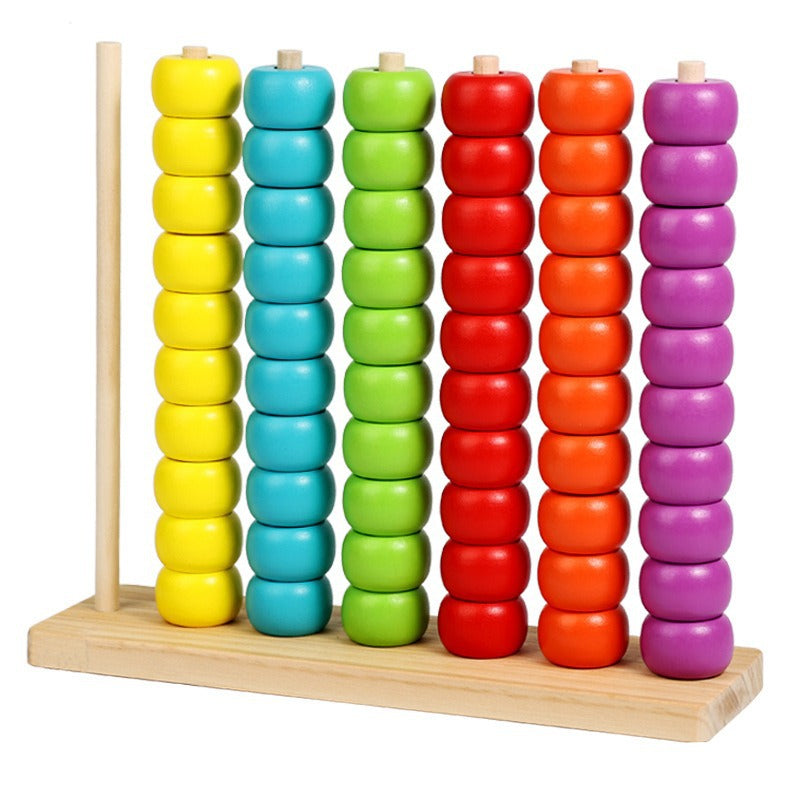 Montessori Inspired Wooden Bead Counting, Sorting & Patterning Toy