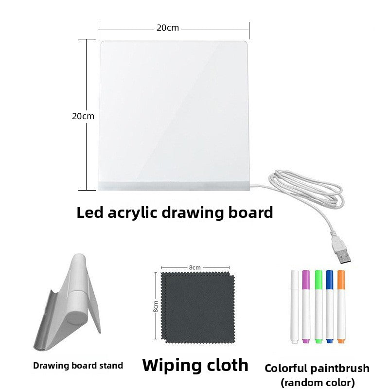 LED Light Writing Board Erasable Drawing Panel