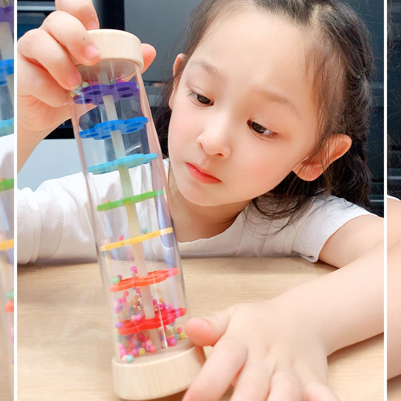 Wooden Rain Sound Maker Vessel Toy Musical Instrument