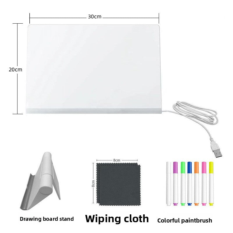 LED Light Writing Board Erasable Drawing Panel
