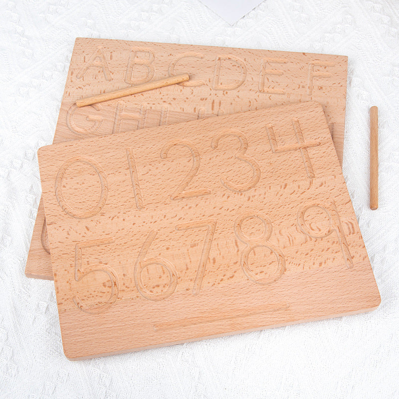 Montessori Wooden Alphabet Letters / Numbers Tracing Board