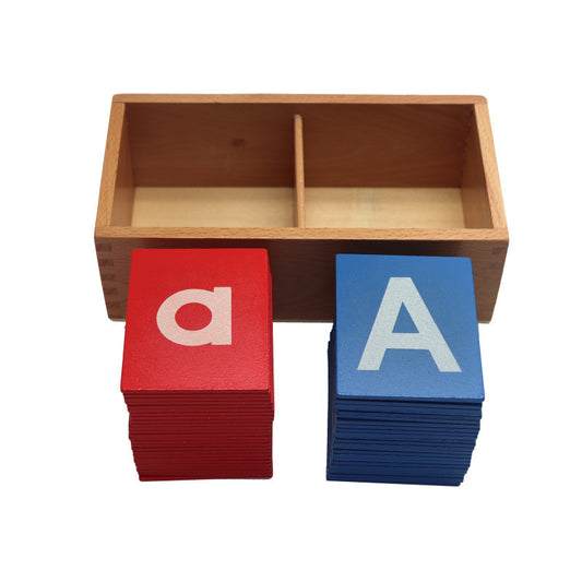 Montessori Sandpaper Letter Board with Red Blue Cases
