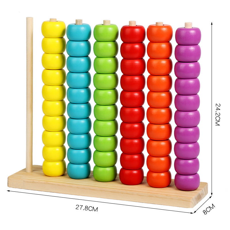 Montessori Inspired Wooden Bead Counting, Sorting & Patterning Toy