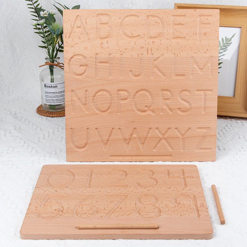 Montessori Wooden Alphabet Letters / Numbers Tracing Board