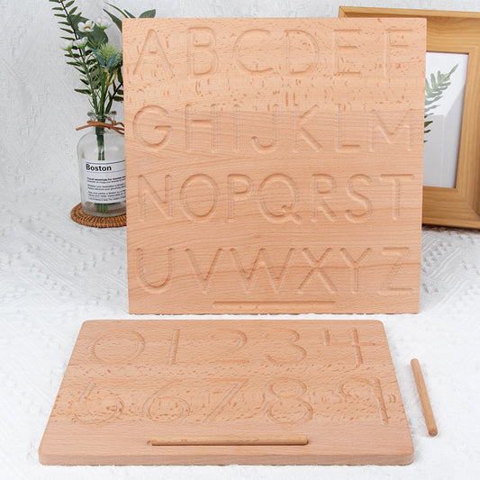 Montessori Wooden Alphabet Letters / Numbers Tracing Board