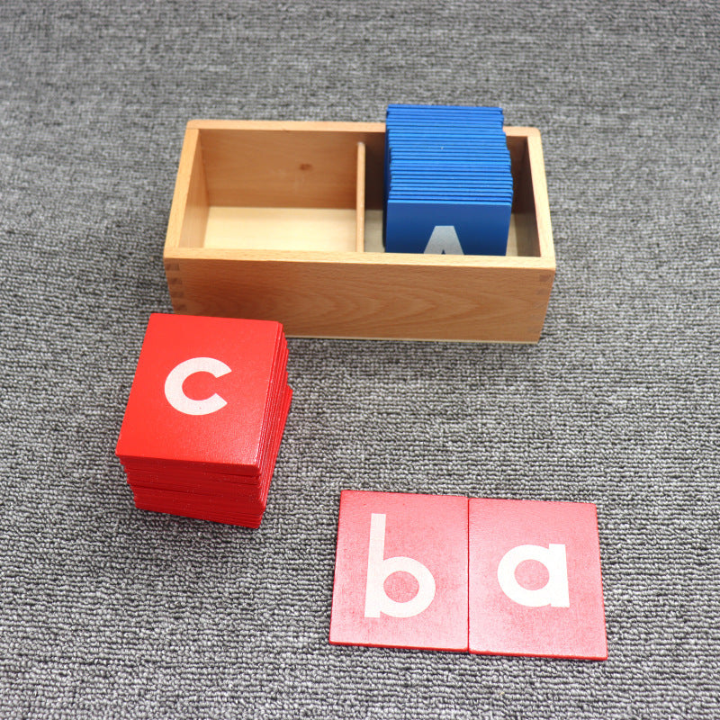 Montessori Sandpaper Letter Board with Red Blue Cases