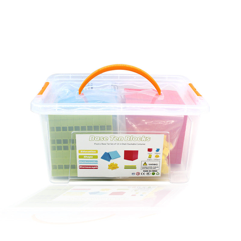 Montessori Math Manipulatives Base Ten Blocks Plastic 121 pcs Counting Cubes