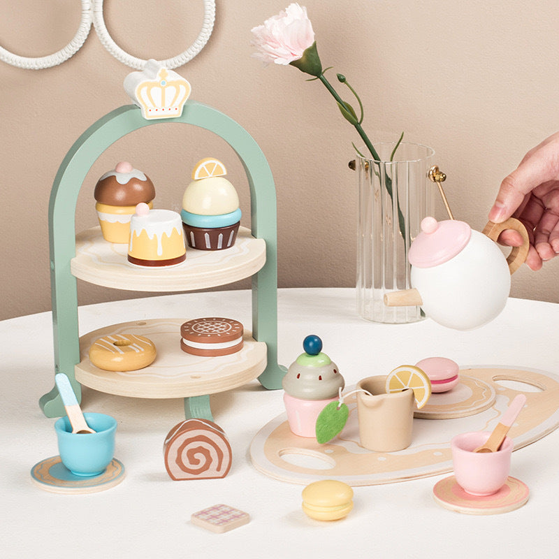 Afternoon Tea & Ice cream Set -Wooden Kitchen Role Play Toys