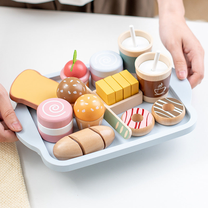 Afternoon Tea & Ice cream Set -Wooden Kitchen Role Play Toys