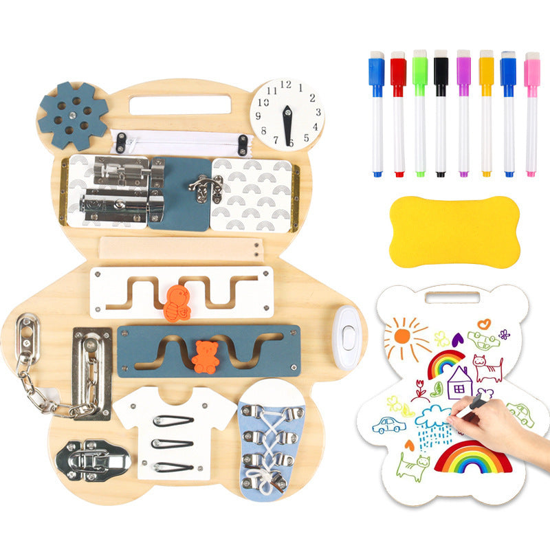 Montessori Busy Board Educational Toy, Fine Motor Development