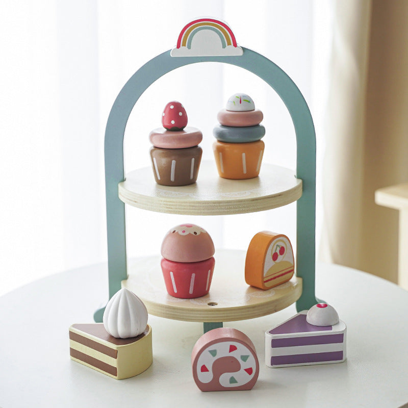 Afternoon Tea & Ice cream Set -Wooden Kitchen Role Play Toys