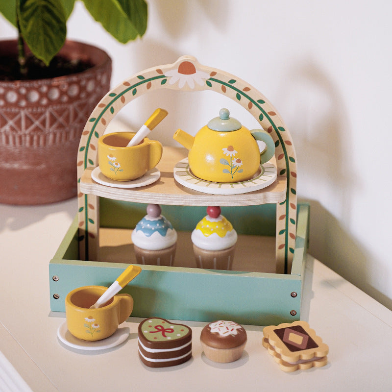 Afternoon Tea & Ice cream Set -Wooden Kitchen Role Play Toys