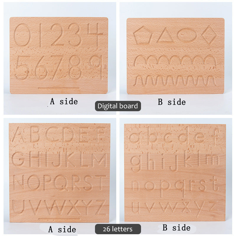 Montessori Wooden Alphabet Letters / Numbers Tracing Board