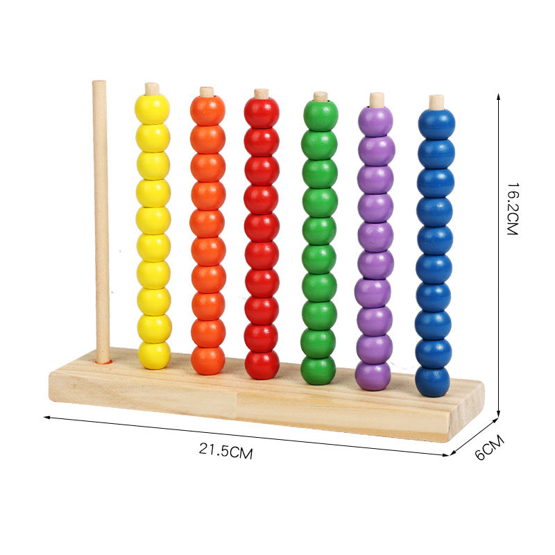 Montessori Inspired Wooden Bead Counting, Sorting & Patterning Toy