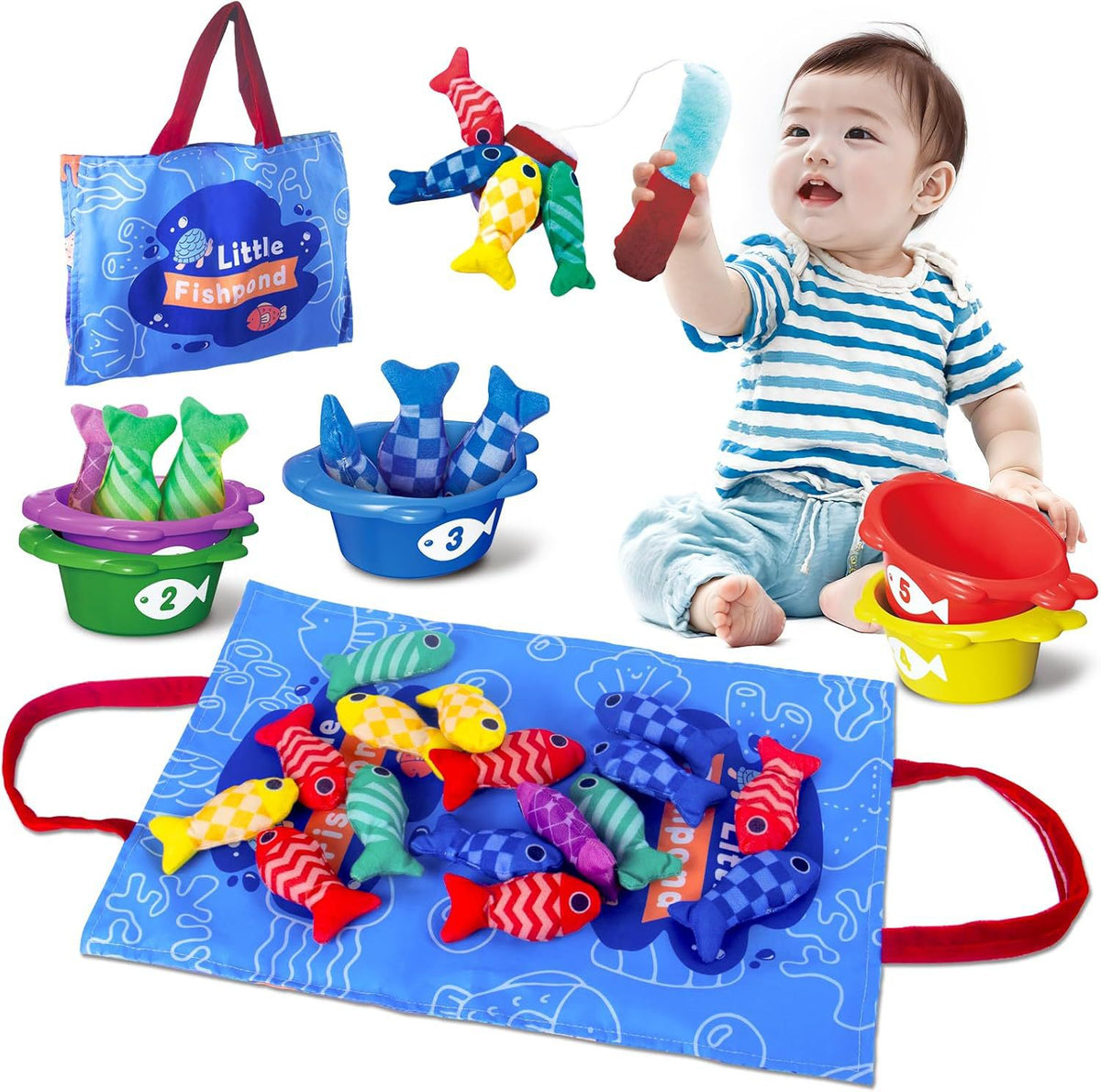Infant and Toddler Fabric Montessori Fishing Toy