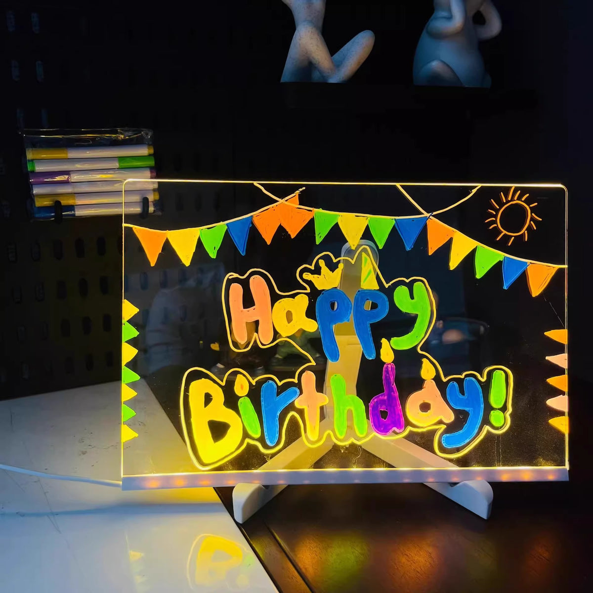 LED Light Writing Board Erasable Drawing Panel