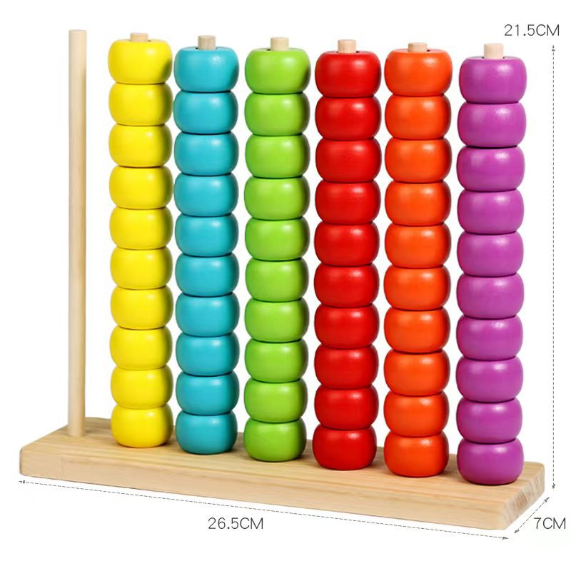 Montessori Inspired Wooden Bead Counting, Sorting & Patterning Toy