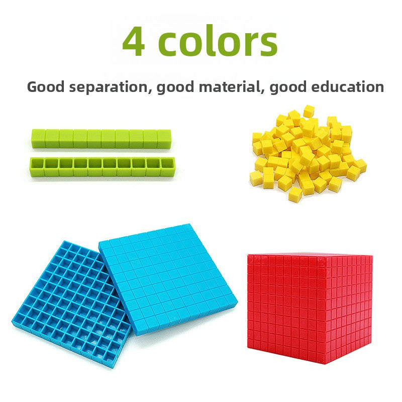 Montessori Math Manipulatives Base Ten Blocks Plastic 121 pcs Counting Cubes