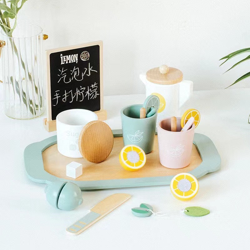 Afternoon Tea & Ice cream Set -Wooden Kitchen Role Play Toys