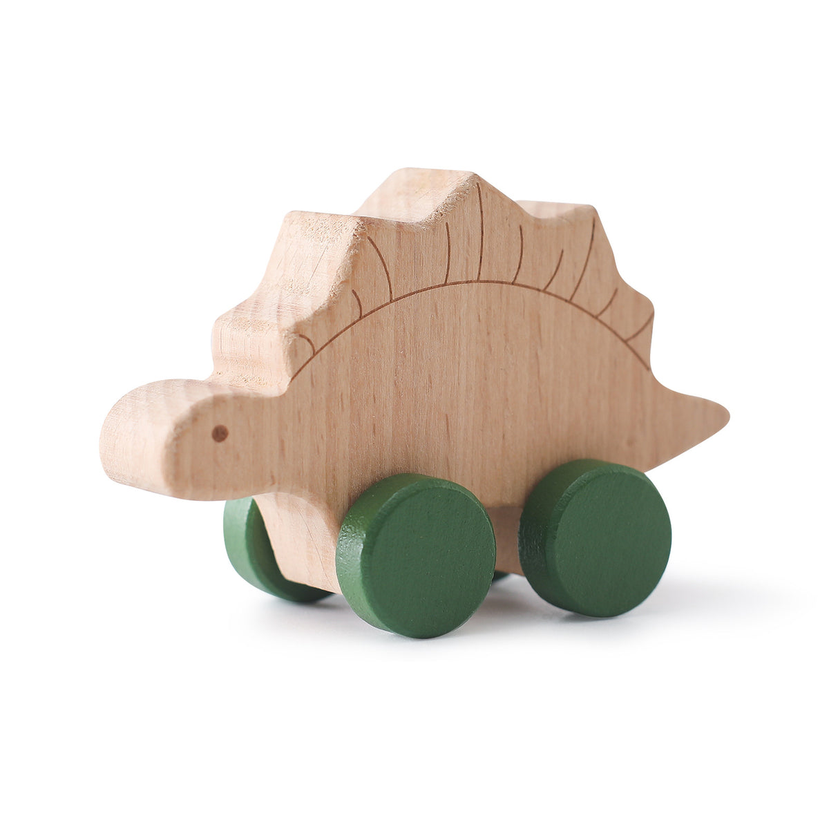 Birch Wooden Toy Dinosaur with Wheels, multi-variant style