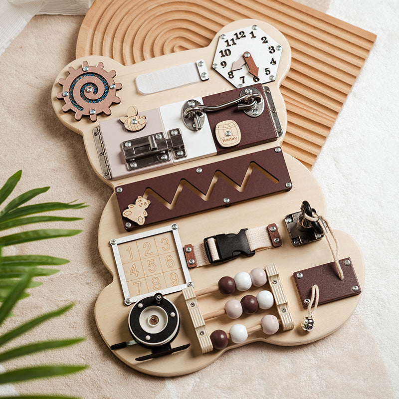 Montessori Busy Board Educational Toy, Fine Motor Development