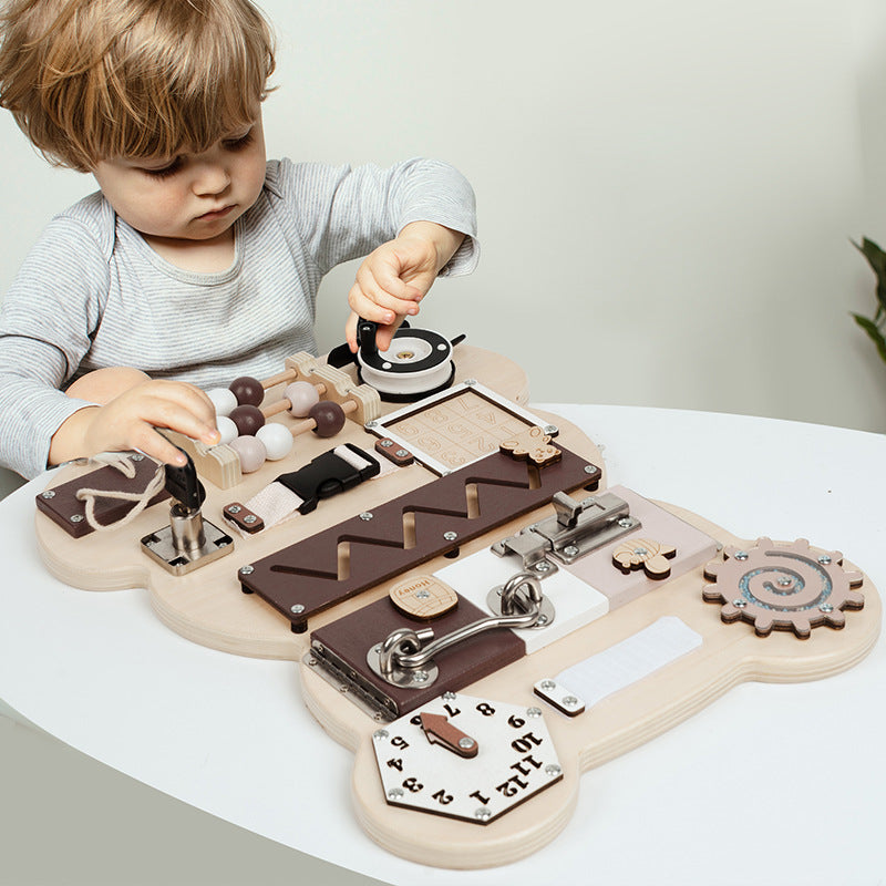 Montessori Busy Board Educational Toy, Fine Motor Development