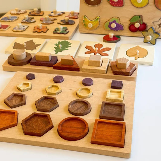 Montessori Wooden Shape Puzzle Toys, Pick and Choose