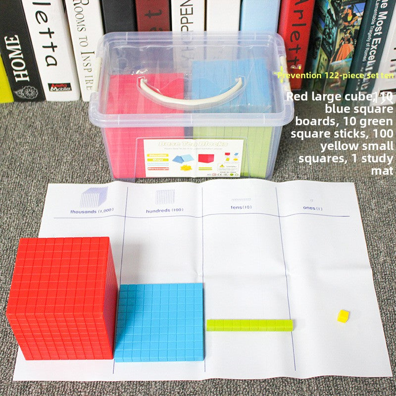 Montessori Math Manipulatives Base Ten Blocks Plastic 121 pcs Counting Cubes